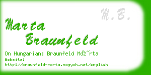 marta braunfeld business card